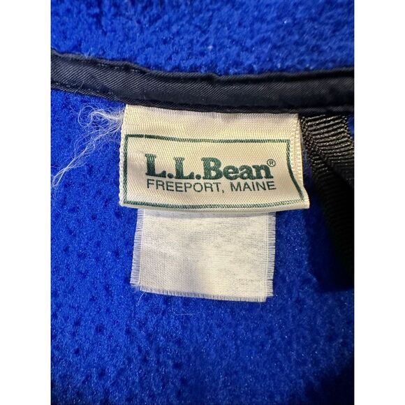 Vintage L.L. Bean deep blue Sherpa fleece zip up  jacket, size M/L - Picture 5 of 7